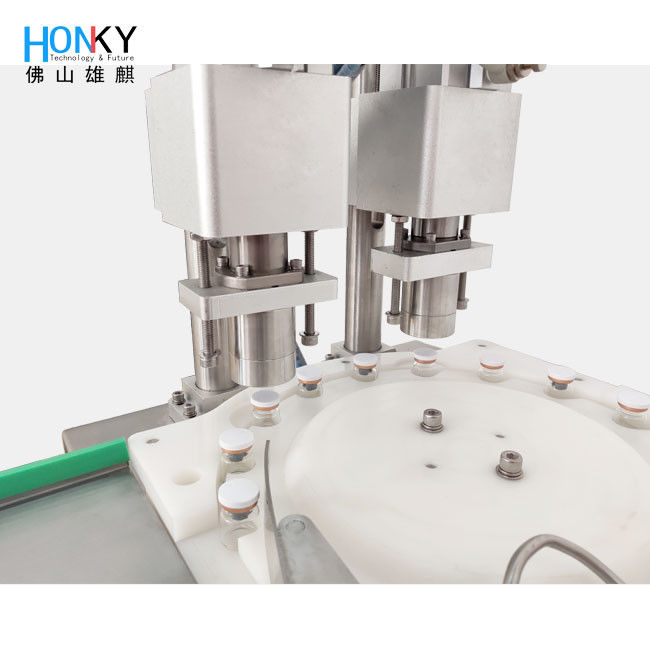 Machine de crimpage de bouchon de flacon de 10 ml de bureau à 60 battements par minute Vitesse et pression d'air de 4 à 6 kg/cm2 pour un bouchon précis