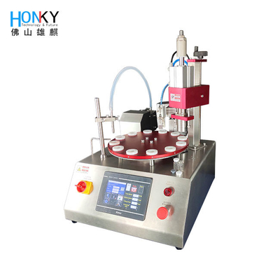 Machine de remplissage et de fermeture de flacons semi-automatique avec pompe à piston en céramique pour remplir 5 ml d'huile essentielle