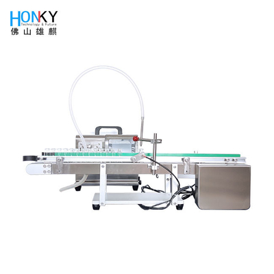 Machine de remplissage de flacons de bureau de 5 ml Petite ligne de remplissage avec convoyeur d'alimentation en bouteille et Samll Bach pour le remplissage d'huile cosmétique