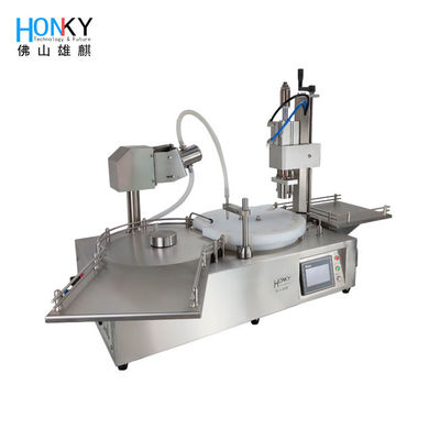 Machine de remplissage et de fermeture de flacons de 10 ml semi-automatique avec pompe à piston en céramique de haute précision pour remplissage de liquide pharmaceutique