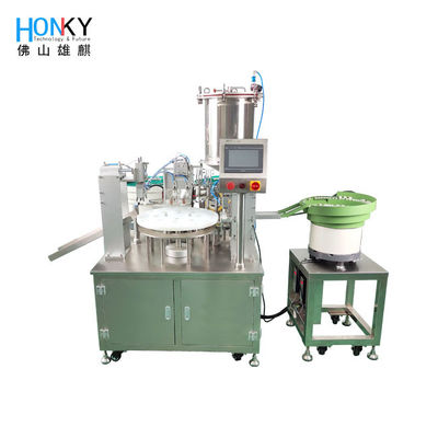 Machine de remplissage et de pressage de bouchon de tube de pâte de massage entièrement automatique avec plaque d'alimentation automatique de bouteille pour cosmétique