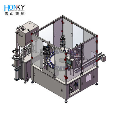 Machine semi-automatique de remplissage et de fermeture de bouteilles de lotions avec moule de bouteille de plusieurs tailles pour le remplissage de crèmes de soins de la peau